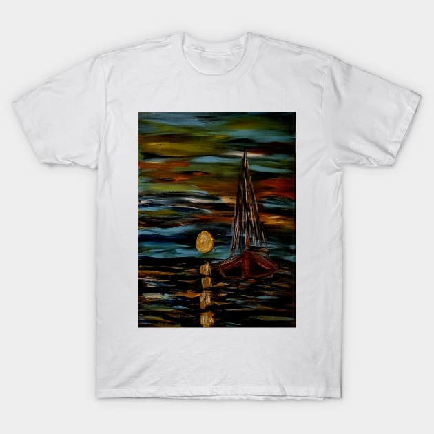 Sailing at sunset. T-Shirt by kkartwork